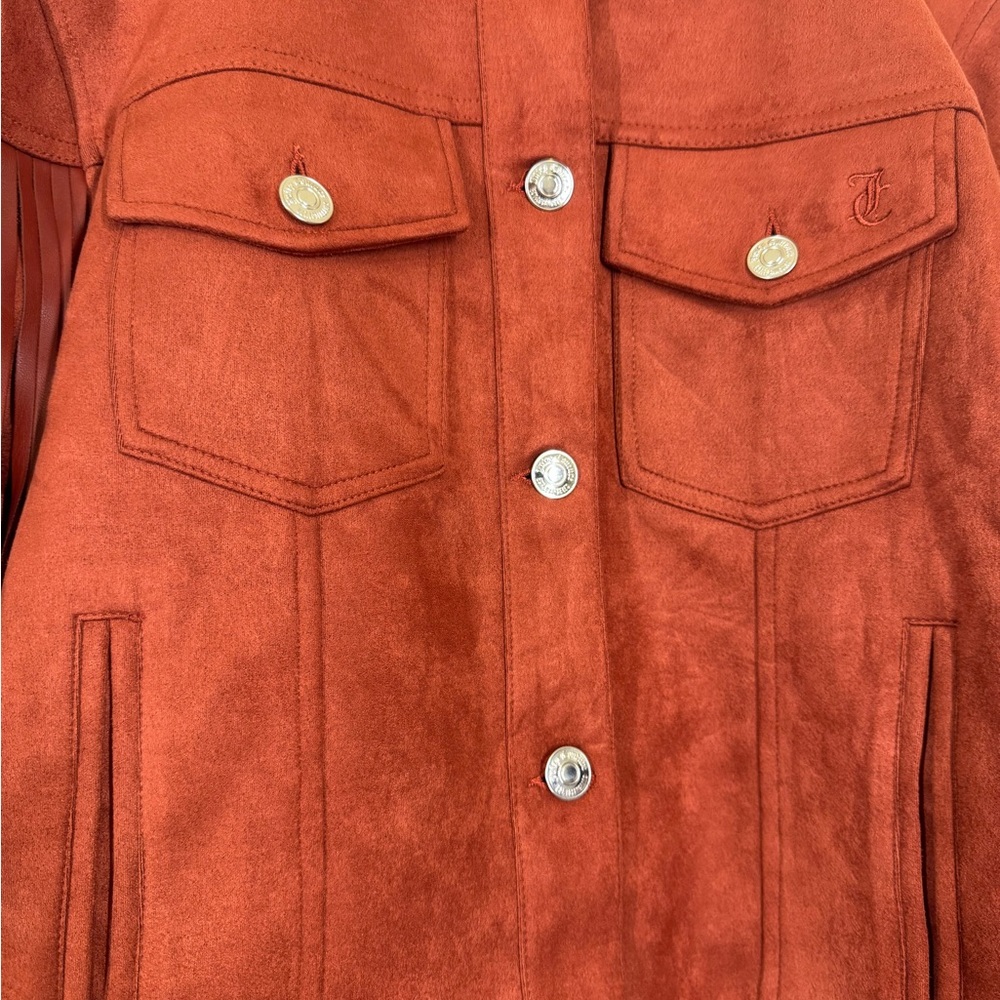 Juicy Couture Rust Color Soft Jacket with Fringe *NWT* - Picture 3 of 11